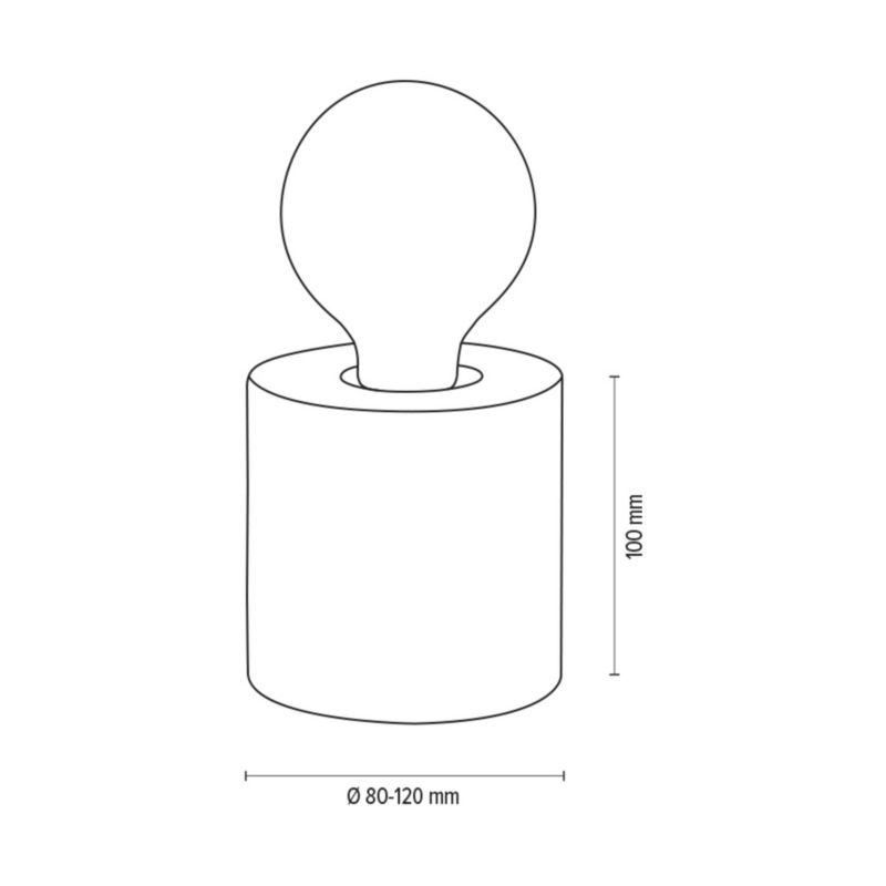 Træbordlampe SPOT Light 1xE27 Max. 25W, grå FSC-certificeret fyrretræ, polsk producent, 1 stk.