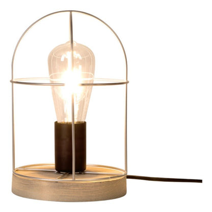 Træbordlampe SPOT Light 1xE27 Max. 25W Grå FSC-certificeret Fyrretræ med Sølvaccent, 1 stk.
