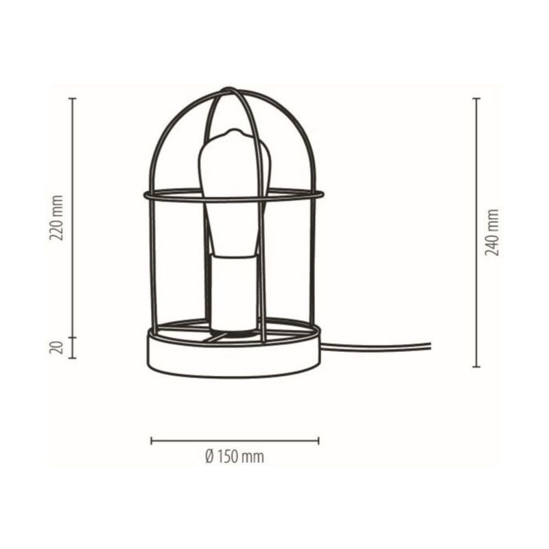 Træbordlampe SPOT Light 1xE27 Max. 25W Grå FSC-certificeret Fyrretræ med Sølvaccent, 1 stk.