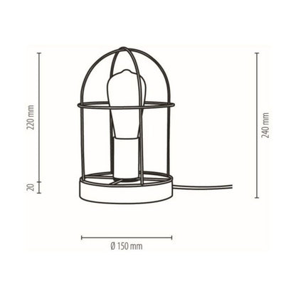 Træbordlampe SPOT Light 1xE27 Max. 25W Grå FSC-certificeret Fyrretræ med Sølvaccent, 1 stk.