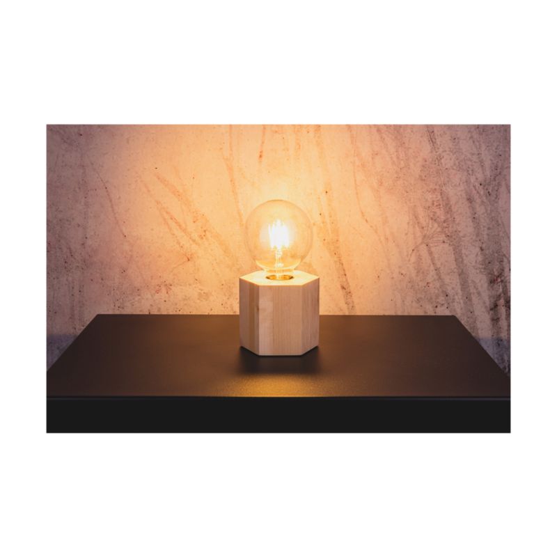 Træbordlampe SPOT Light 1xE27 Max. 25W Naturlig FSC-birk, Polsk producent, 1 stk.