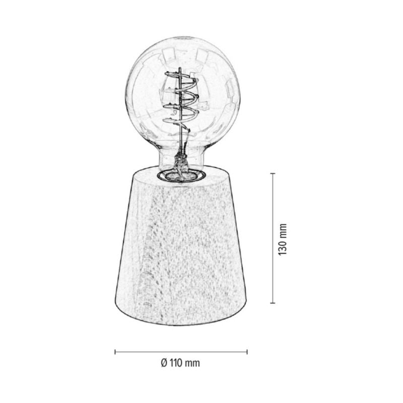 Træbordlampe SPOT Light 1xE27 Max. 25W Naturlig Bøg FSC, Polsk Producent 1 stk.