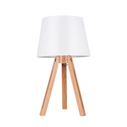 Træbordlampe SPOT Light 1xE27 Max.40W Olieret Eg FSC med Hvidt Stofskærm, Polsk Producent, 1 stk.