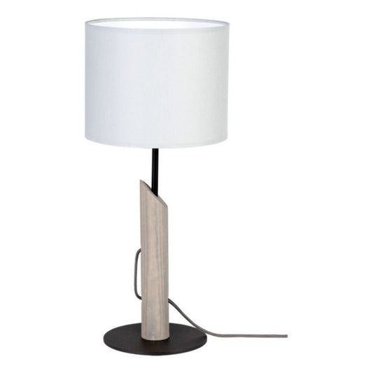 Træbordlampe SPOT Light 1xE27 Max. 40W i grå FSC-certificeret fyrretræ med grå lampeskærm, 1 stk.