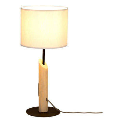 Træbordlampe SPOT Light 1xE27 Max. 40W i grå FSC-certificeret fyrretræ med grå lampeskærm, 1 stk.