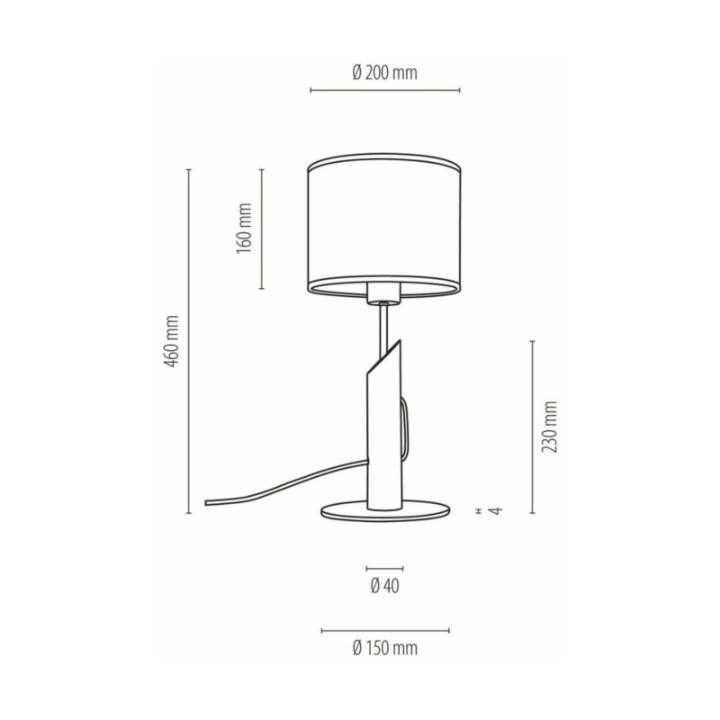 Træbordlampe SPOT Light 1xE27 Max. 40W i grå FSC-certificeret fyrretræ med grå lampeskærm, 1 stk.