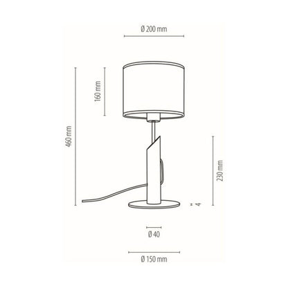 Træbordlampe SPOT Light 1xE27 Max. 40W i grå FSC-certificeret fyrretræ med grå lampeskærm, 1 stk.