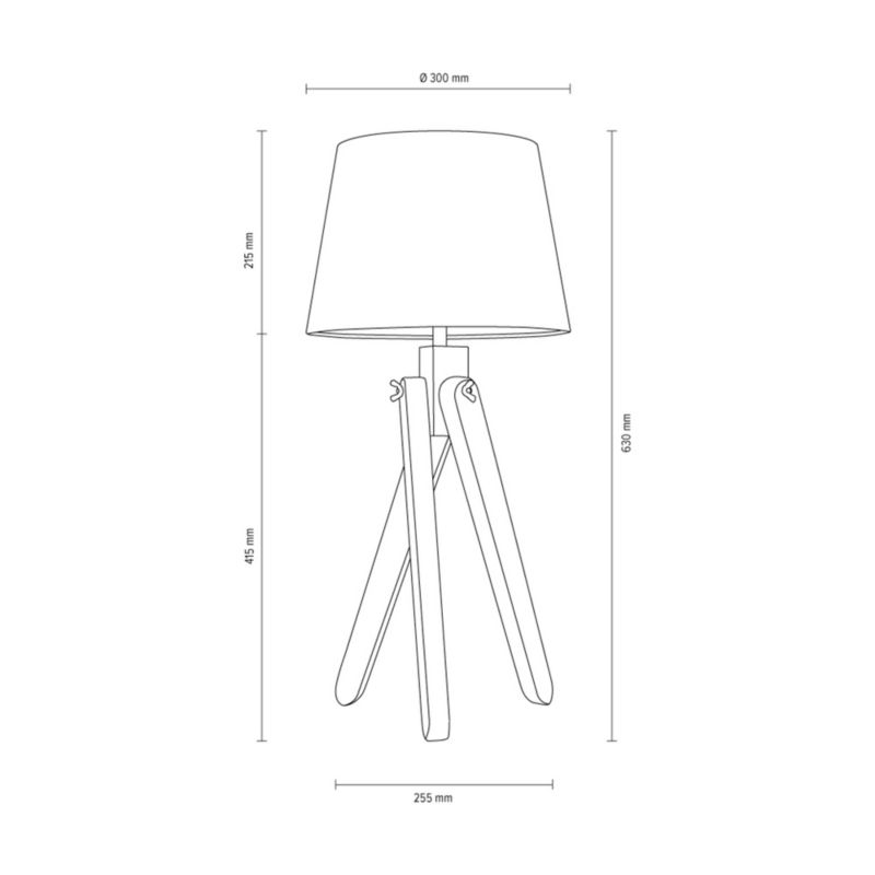 Træbordlampe SPOT Light 1xE27 Max. 40W Naturlig FSC-certificeret Eg med hvid lampeskærm, 1 stk.