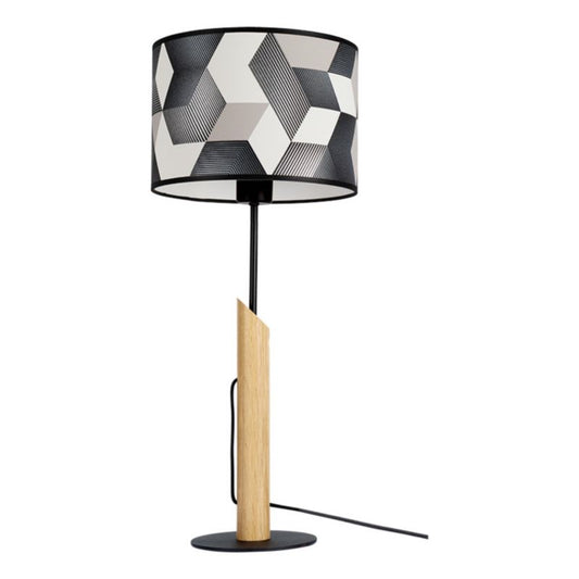 Træbordlampe SPOT Light 1xE27 Max. 60W Olieret Eg FSC med Multifarvet Skærm, 1 stk.