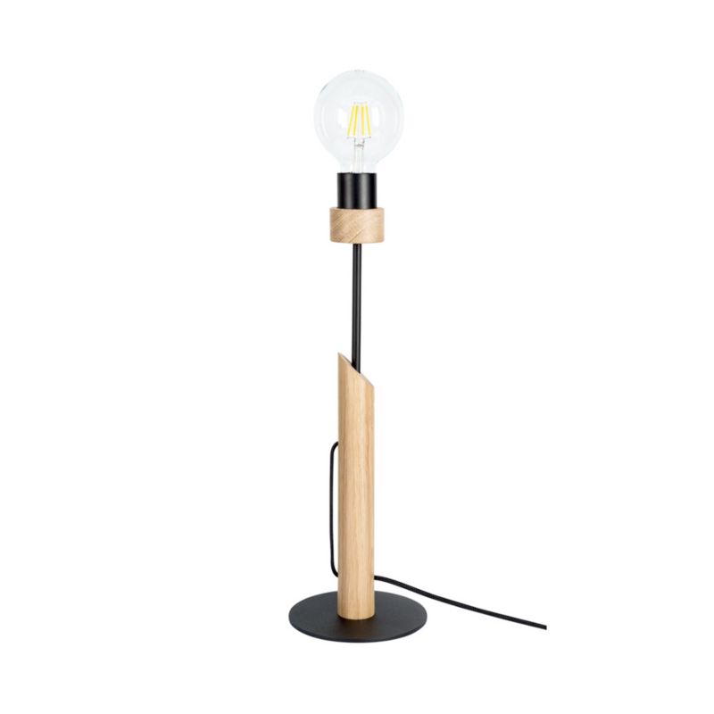 Træbordlampe SPOT Light 1xE27 Max. 60W Olieret Eg FSC med Sort Accent, Polsk Producent, 1 stk.