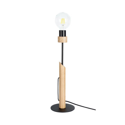 Træbordlampe SPOT Light 1xE27 Max. 60W Olieret Eg FSC med Sort Accent, Polsk Producent, 1 stk.