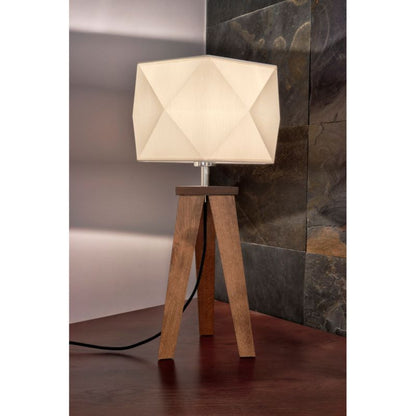 Træbordlampe SPOT Light 1xE27 Max. 60W Olieret Eg FSC med hvidt stofskærm, polsk producent, 1 stk.