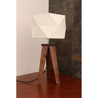 Træbordlampe SPOT Light 1xE27 Max. 60W Olieret Eg FSC med hvidt stofskærm, polsk producent, 1 stk.