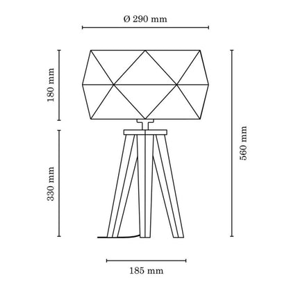 Træbordlampe SPOT Light 1xE27 Max. 60W Olieret Eg FSC med hvidt stofskærm, polsk producent, 1 stk.