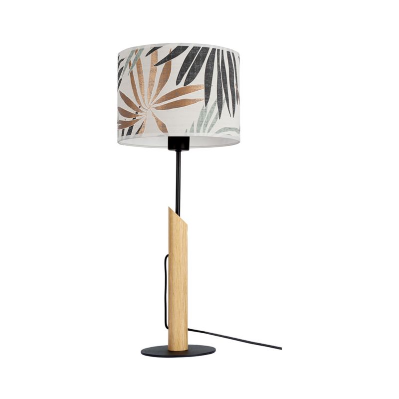 Træbordlampe SPOT Light 1xE27 Max. 60W Olieret Eg FSC med Flerfarvet Skærm, Polsk Producent, 1 stk.