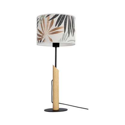Træbordlampe SPOT Light 1xE27 Max. 60W Olieret Eg FSC med Flerfarvet Skærm, Polsk Producent, 1 stk.