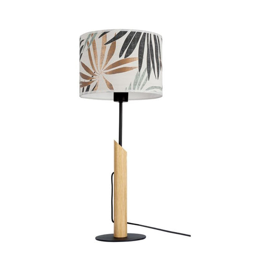 Træbordlampe SPOT Light 1xE27 Max. 60W Olieret Eg FSC med Flerfarvet Skærm, Polsk Producent, 1 stk.