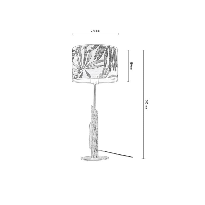 Træbordlampe SPOT Light 1xE27 Max. 60W Olieret Eg FSC med Flerfarvet Skærm, Polsk Producent, 1 stk.