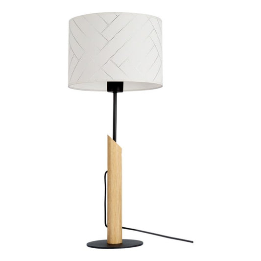 Træbordlampe SPOT Light 1xE27 Max. 60W Olieret Eg FSC med Flerfarvet Lampeskærm, Polsk Producent, 1 stk.