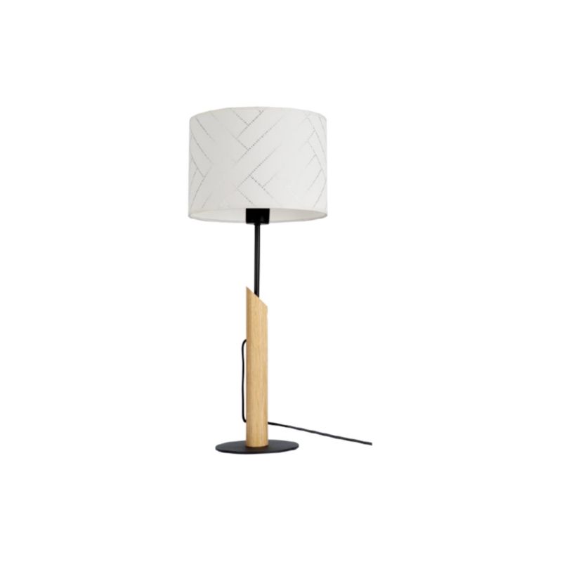 Træbordlampe SPOT Light 1xE27 Max. 60W Olieret Eg FSC med Flerfarvet Lampeskærm, Polsk Producent, 1 stk.