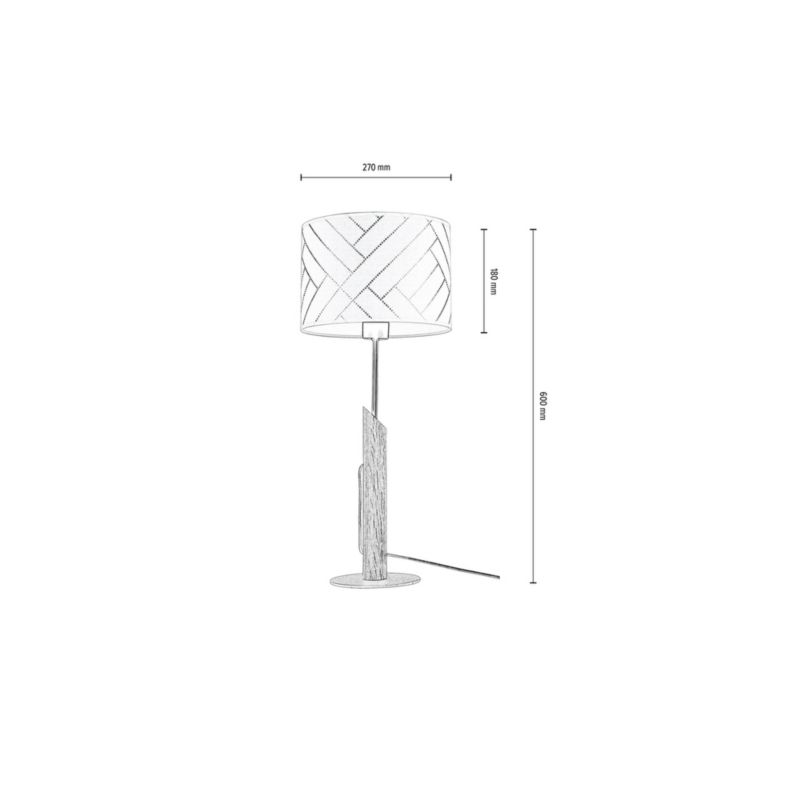 Træbordlampe SPOT Light 1xE27 Max. 60W Olieret Eg FSC med Flerfarvet Lampeskærm, Polsk Producent, 1 stk.