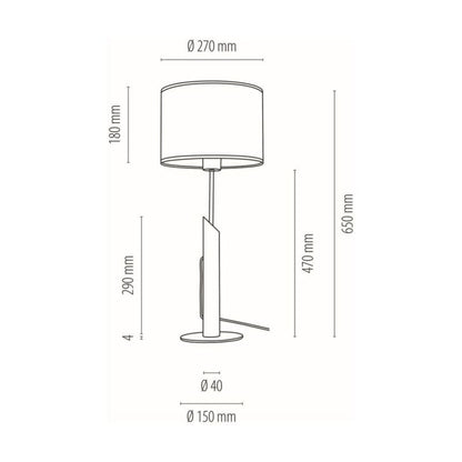 Træbordlampe SPOT Light 1xE27 Max. 60W Olieret Eg FSC med Flerfarvet Lampeskærm, Polsk Producent, 1 stk.