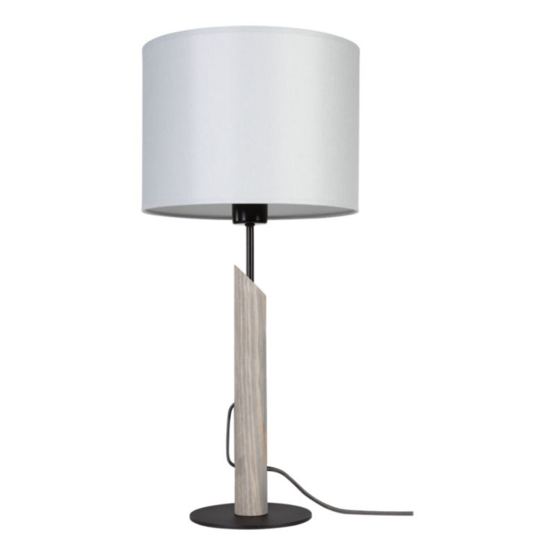 Træbordlampe SPOT Light 1xE27 Max. 60W Grå Fyrretræ FSC med Grå Lampeskærm, 1 stk.