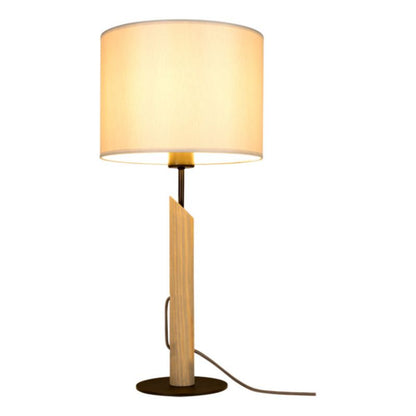 Træbordlampe SPOT Light 1xE27 Max. 60W Grå Fyrretræ FSC med Grå Lampeskærm, 1 stk.