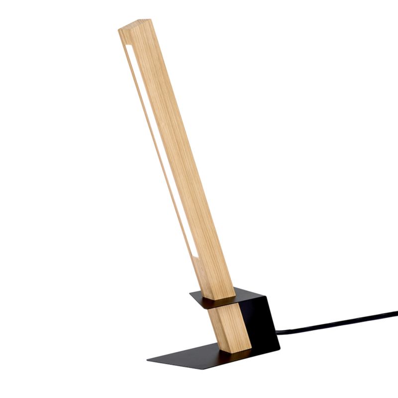 Træbordlampe SPOT Light 1xLED 24V Integreret 4,5W Olieret FSC Eg med Sorte Accenter, 1 stk.