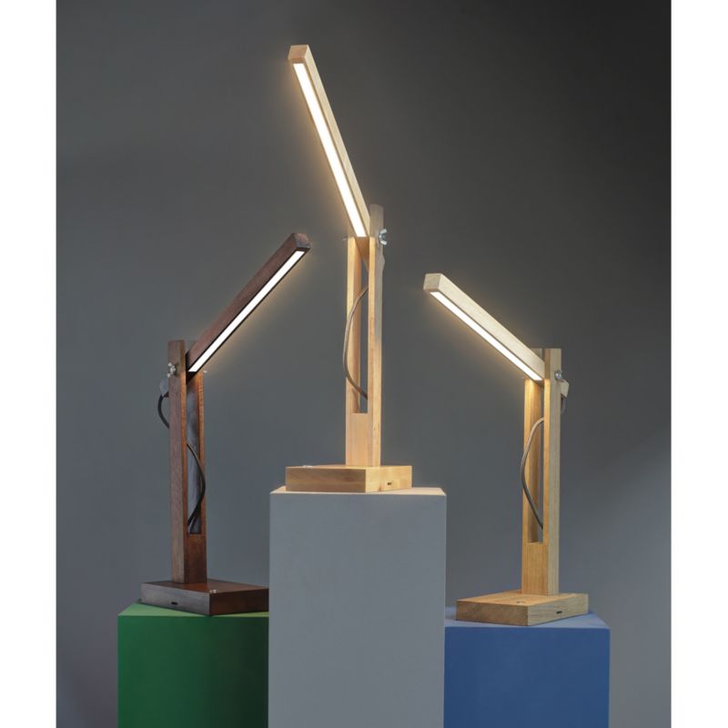 Træbordlampe SPOT Light 1xLED 5,5W Naturlig Birk FSC, Touch-dæmper, 1 stk.