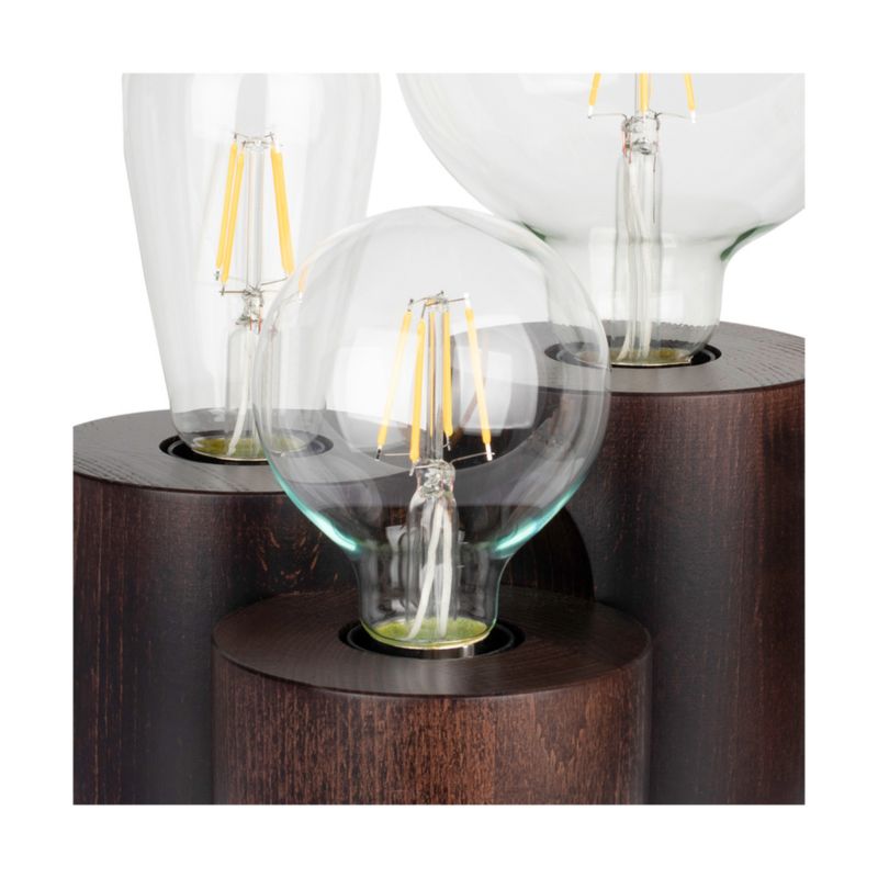 SPOT Light Round bordlampe i FSC-certificeret bøgetræ med valnøddefinish, 3xE27 max. 15W, polsk producent, 1 stk.