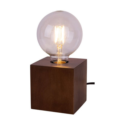Træbordlampe SPOT Light Square 1xE27 Max. 25W Bøgtræ med valnøddefinish FSC, Polsk producent, 1 stk.