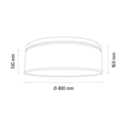 Træloftlampe SPOT Light 1xLED 18W i brun fyrretræ med beige-svart linnedskærm, 1 stk.