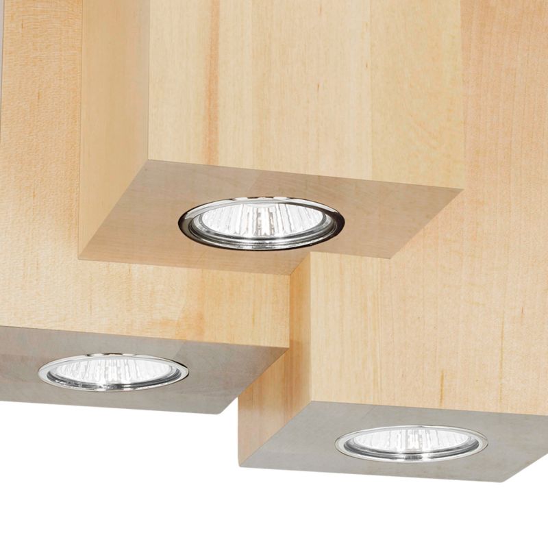 Træloftlampe SPOT Light Square 3xGU10 Max. 6W Naturlig FSC-birk, Polsk producent, 1 stk.
