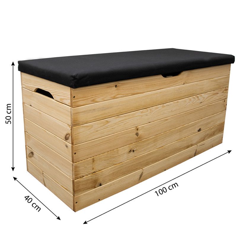 Træskrin 4iQ Group 100x40x50 cm polstret kiste 200L 1 stk.