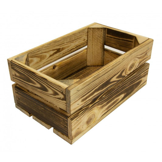 Træskasse 4iQ Group 32x20x14 cm, brændt finish, 1 stk.