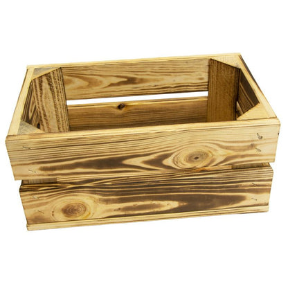Træskasse 4iQ Group 32x20x14 cm, brændt finish, 1 stk.