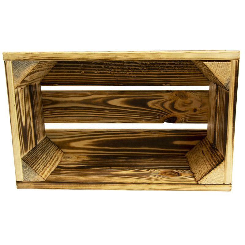 Træskasse 4iQ Group 32x20x14 cm, brændt finish, 1 stk.