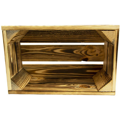 Træskasse 4iQ Group 32x20x14 cm, brændt finish, 1 stk.