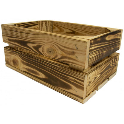 Træskasse 4iQ Group 32x20x14 cm, brændt finish, 1 stk.