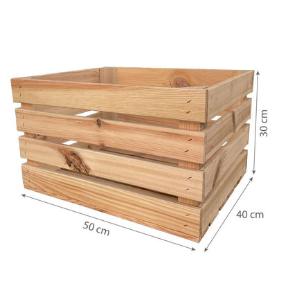 Træskasse 4iQ Group 50x40x30 cm naturlig 1 stk.