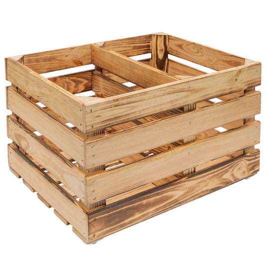 Trækasse 4iQ Group 50x40x30 cm naturlig med rumdeler på hjul, 1 stk.