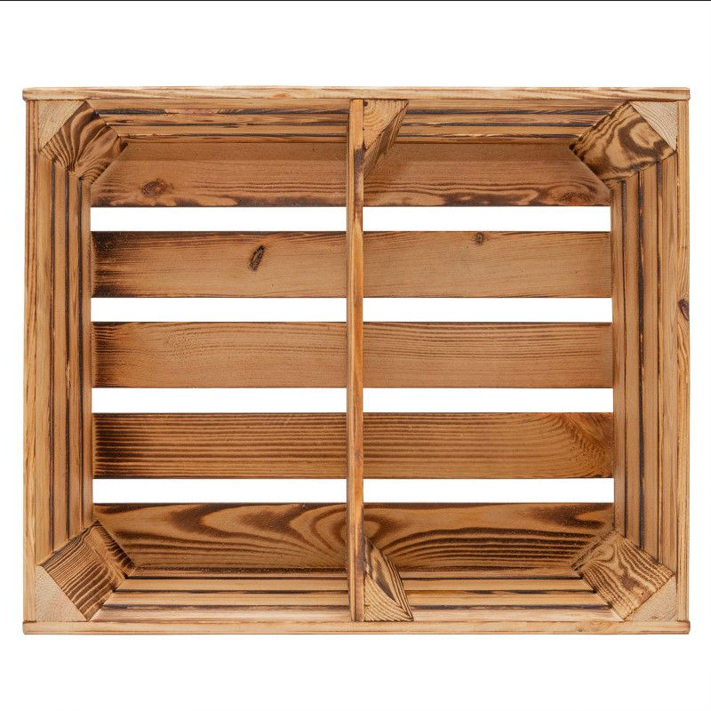 Trækasse 4iQ Group 50x40x30 cm naturlig med rumdeler på hjul, 1 stk.