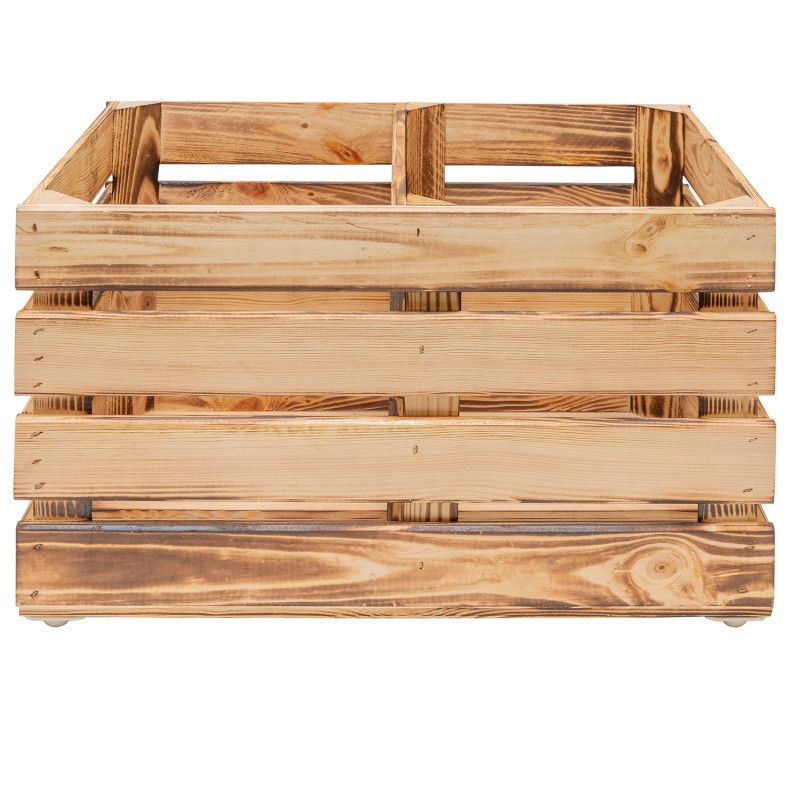 Trækasse 4iQ Group 50x40x30 cm naturlig med rumdeler på hjul, 1 stk.