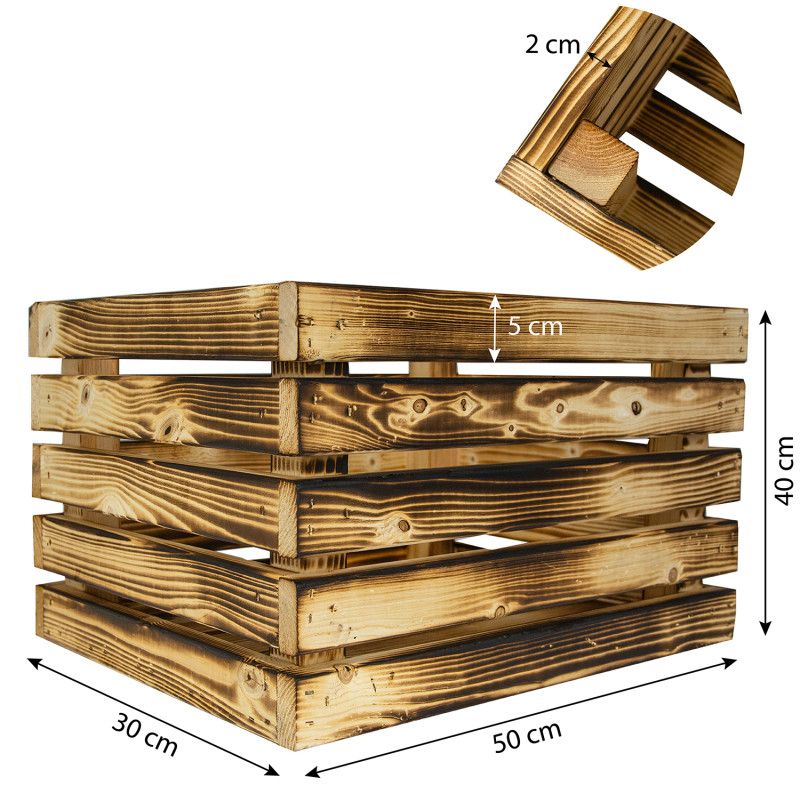 Trææske 4iQ Group 50x40x30 cm brændt premium 1 stk.