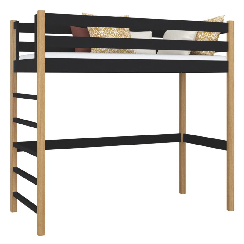 Træseng N-Wood N01 Sort Eg 100x190 cm
