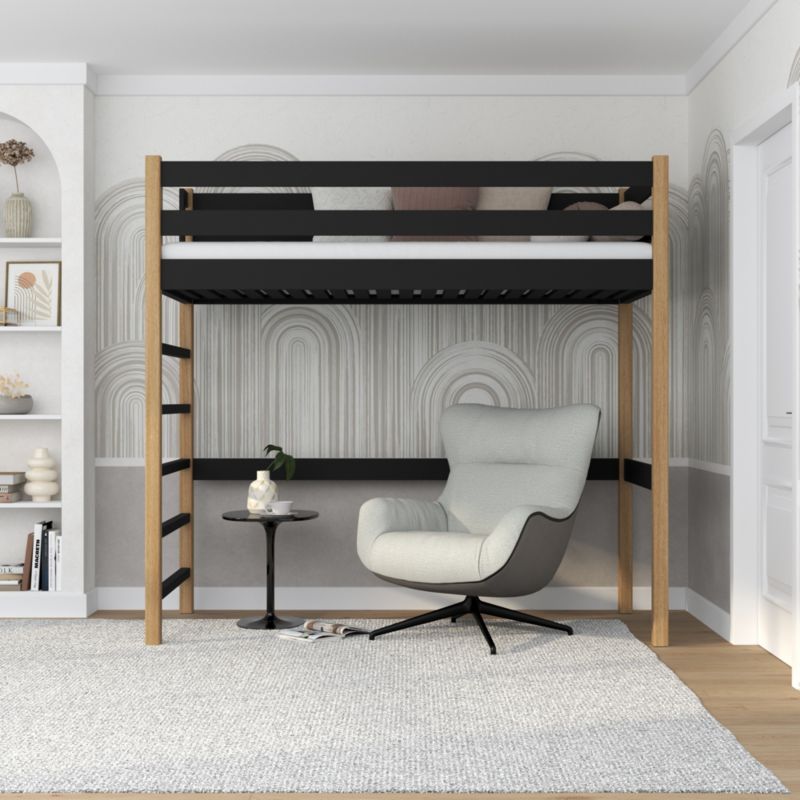 Træseng N-Wood N01 Sort Eg 100x190 cm