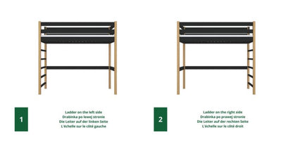 Træseng N-Wood N01 Sort Eg 100x190 cm