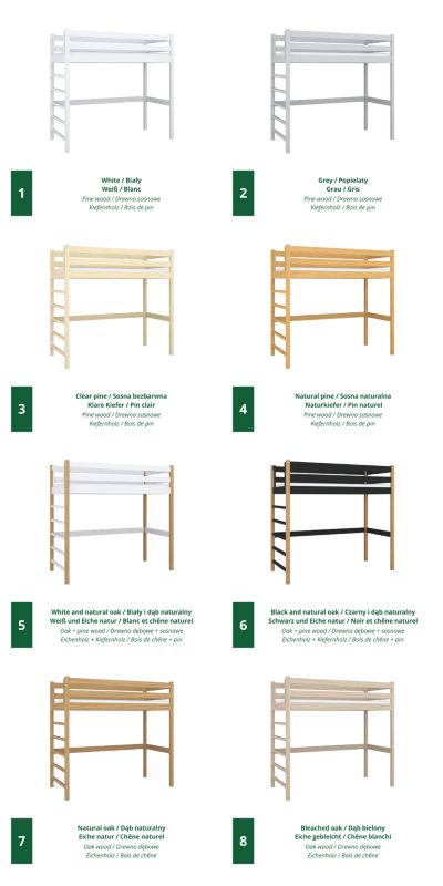 Træseng N-Wood N01 Sort Eg 100x190 cm