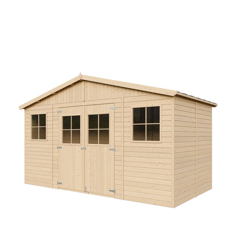 Redskabsskur M332M332G 8 m² Natur Træ med Gulv